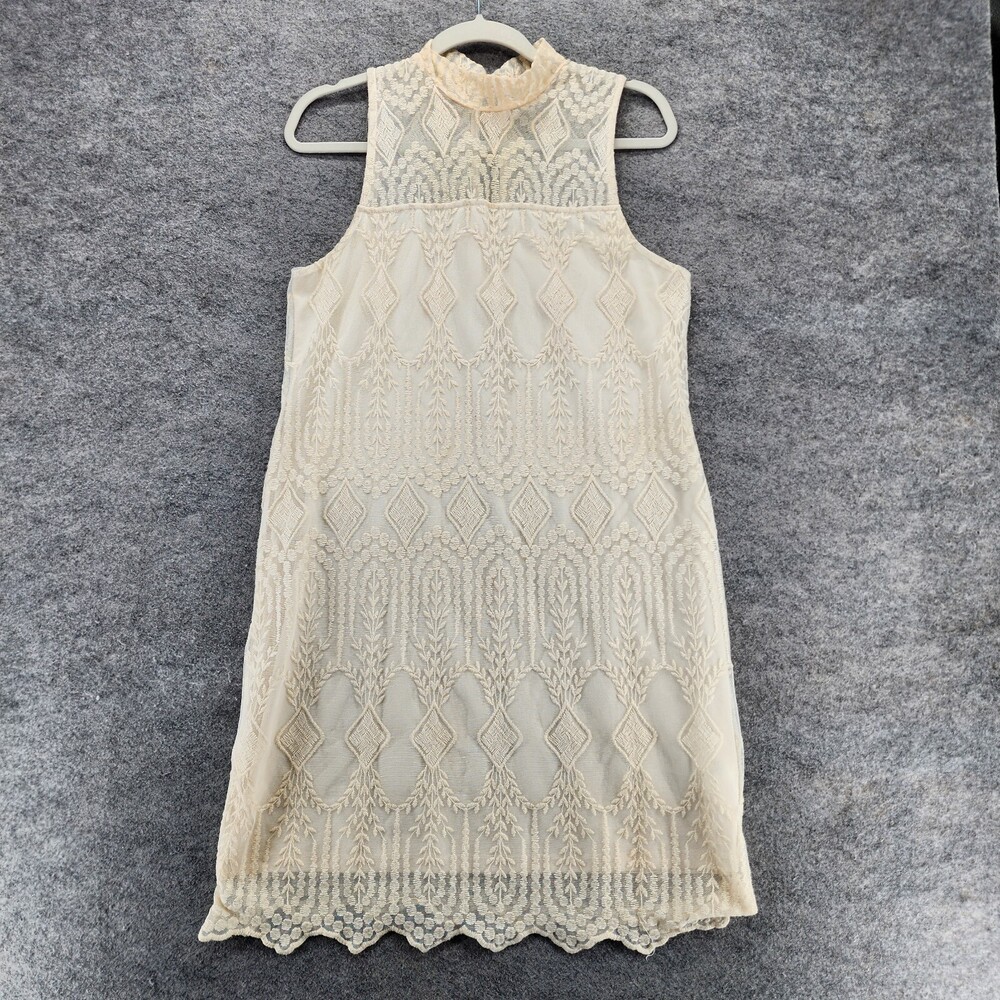 Maurices Dress Womens Medium Sleeveless Ivory Lace Overlay